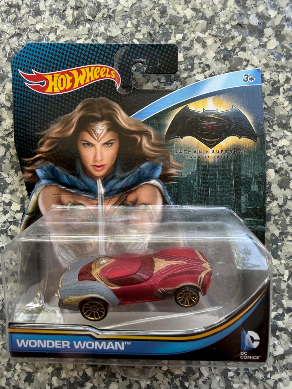 Hot Wheels Wonder Woman Red and Gold Die-Cast Car